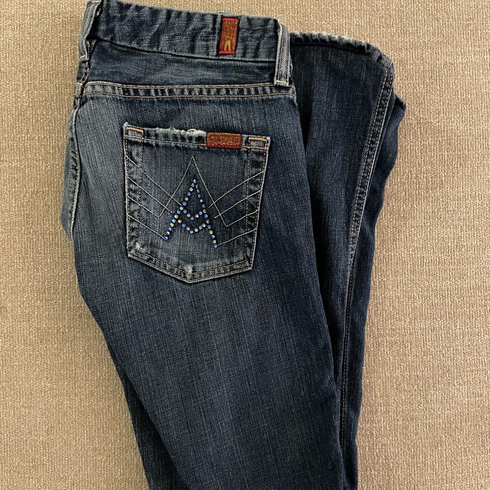 A Pocket 7FAM for all Mankind Jeans gemstones rhinestone dazzle